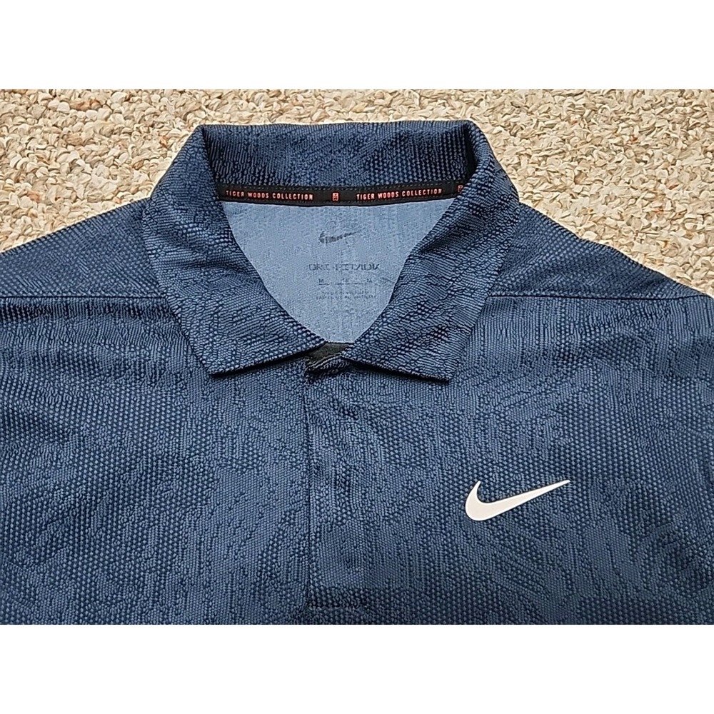 Nike Dri-Fit Tiger Woods Floral Jacquard Golf Polo DH0711-437 Blue Men's M